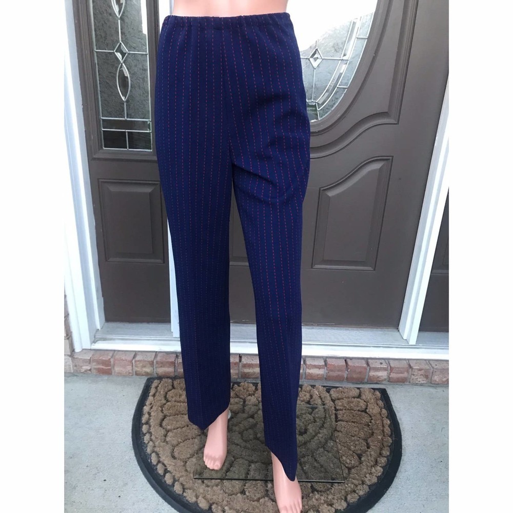 Navy blue with red pinstripe pantsuit - Picture 7 of 11